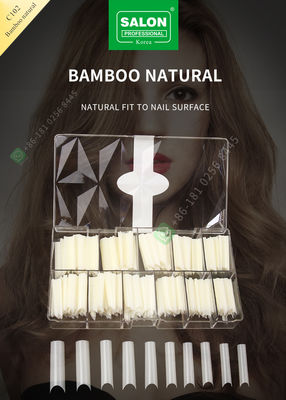 Francuski/C Wydłużenie łuku Bambusowe naturalne sztuczne tipsy Half Tips Manicure Tip for Nail Art Salon