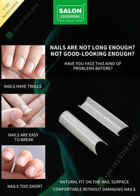 French/C Arc Wydłużenie Bambusowe Naturalne Fałszywe Tipsy Half Tips Manicure Tip for Nail Art Salon
