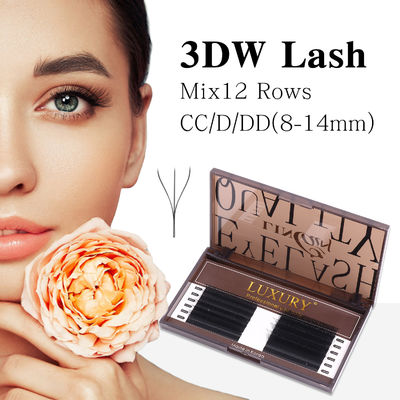 8-14mm Indywidualne fałszywe rzęsy CC/D/DD Wolumen kręcony Rozszerzenie rzęs podwójne wskazówki Kaszmir YY Rozszerzenie rzęs