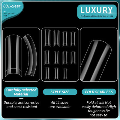 Luxury Clear Soft Gel Nail Tips Square Shape False Nails For Nails Extension (Przejrzyste, miękkie, żelowe wskazówki do paznokci, kształt kwadratowy, fałszywe paznokcie do przedłużania paznokci)