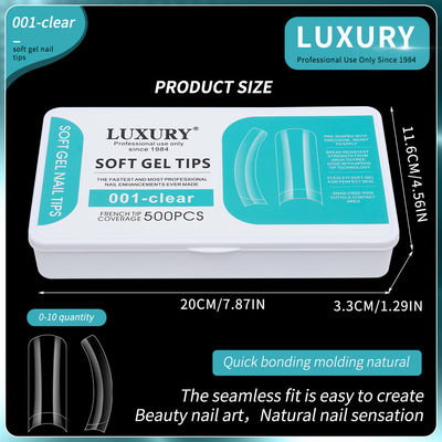 Luxury Clear Soft Gel Nail Tips Square Shape False Nails For Nails Extension (Przejrzyste, miękkie, żelowe wskazówki do paznokci, kształt kwadratowy, fałszywe paznokcie do przedłużania paznokci)