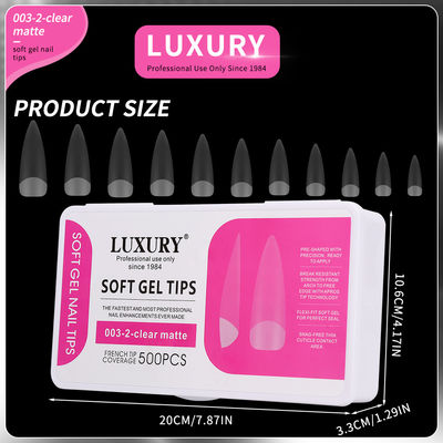 500PCS Stiletto Nail Tips Set Jasne Matte Full Cover Akrylowe sztuczne paznokcie
