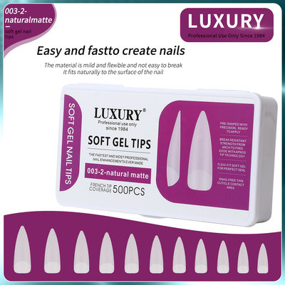 500PCS Stiletto Nail Tips Set Jasne Matte Full Cover Akrylowe sztuczne paznokcie