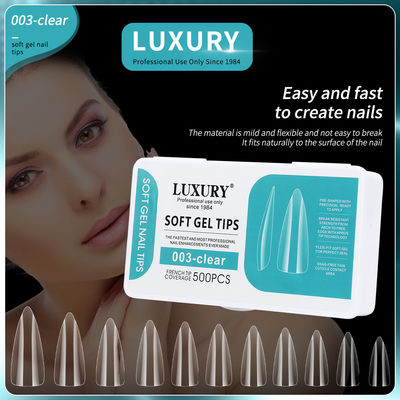 Miękkie gelsze wskazówki do paznokci 500PCS / pudełko paznokci akrylowe Przycisk na paznokcie do sztuki paznokci Design narzędzia do manicure