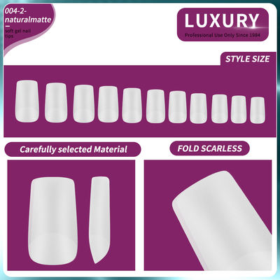 500 sztuk / pudełko Naturalny Matte Square Nail Tips Full Cover Akrylowe sztuczne paznokcie
