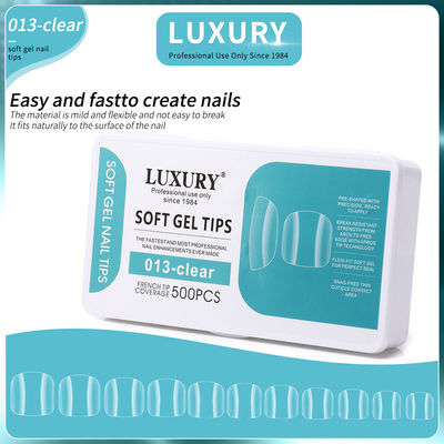 Miękkie gelsze wskazówki do paznokci Set pełne pokrycie kwadratowy kształt fałszywe paznokcie 11 rozmiarów dla Diy & salon manicure