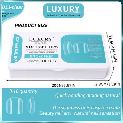 Miękkie gelsze wskazówki do paznokci Set pełne pokrycie kwadratowy kształt fałszywe paznokcie 11 rozmiarów dla Diy & salon manicure