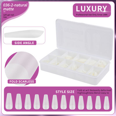 500 sztuk / pudełko migdałowy naturalny matowy fałszywy paznokcie 11 rozmiarów Acrylic Gel Nail Art przedłużenia dla kobiet
