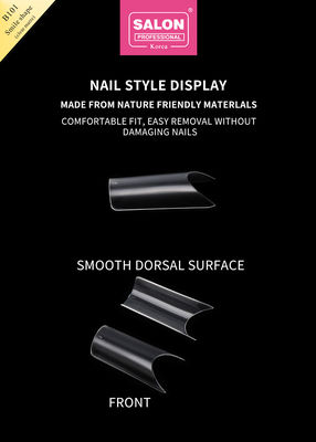 ABS Clear Matte Full Cover Fake Nails Smile Shape for Salon and DIY Nails Extension Artystyka