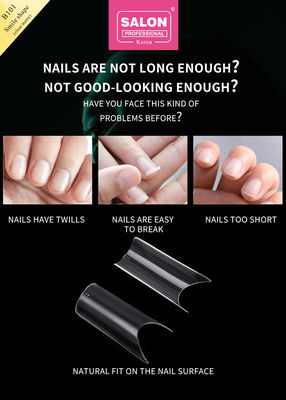 ABS Clear Matte Full Cover Fake Nails Smile Shape for Salon and DIY Nails Extension Artystyka