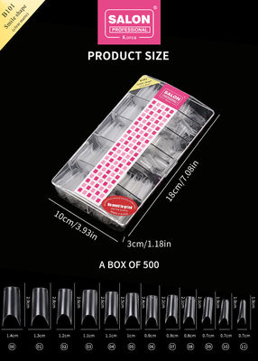 ABS Clear Matte Full Cover Fake Nails Smile Shape for Salon and DIY Nails Extension Artystyka