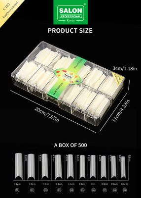Kwadratowe Ultra-Thin ABS fałszywe paznokcie do salonu przedłużania paznokci Easy DIY Nail Art w domu