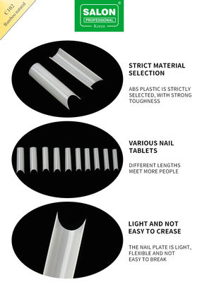 Kwadratowe Ultra-Thin ABS fałszywe paznokcie do salonu przedłużania paznokci Easy DIY Nail Art w domu