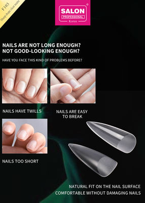 Matte Clear Almond Nails Extra Long Stiletto Fałszywe paznokcie ostry kształt akrylowy fałszywe wskazówki dotyczące sztuki paznokci