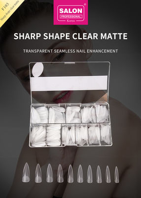 Matte Clear Almond Nails Extra Long Stiletto Fałszywe paznokcie ostry kształt akrylowy fałszywe wskazówki dotyczące sztuki paznokci