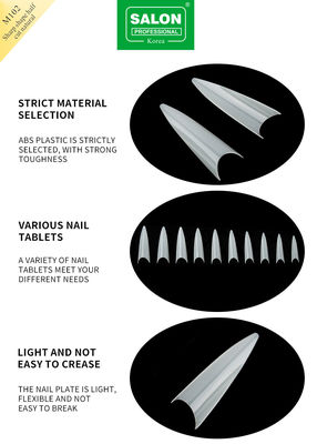 Ostrzy kształt naturalne wskazówki paznokci pół pokrycia akrylowe fałszywe paznokcie do DIY Nail Art Salon 500 sztuk / pudełko