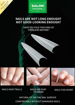 Ostrzy kształt naturalne wskazówki paznokci pół pokrycia akrylowe fałszywe paznokcie do DIY Nail Art Salon 500 sztuk / pudełko