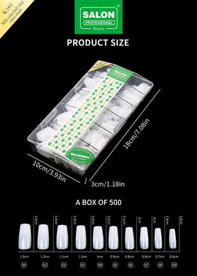500 sztuk / pudełko ABS Salon Profesjonalne fałszywe paznokcie do DIY Nail Art