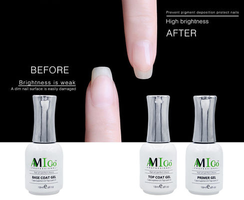 Amigo Gel Nail Polish Zestaw UV LED Wypływ z podstawy Błyskotliwy Mat Top Coat Gel Nail Art 18ml