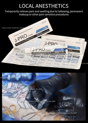 J Pro Tattoo Licocaine krem ​​zdrętwiały 10g Stop Pain Krem znieczulający do woskowania tatuażu Makijaż permanentny