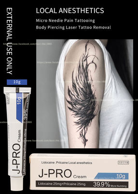 J Pro Tattoo Licocaine krem ​​zdrętwiały 10g Stop Pain Krem znieczulający do woskowania tatuażu Makijaż permanentny